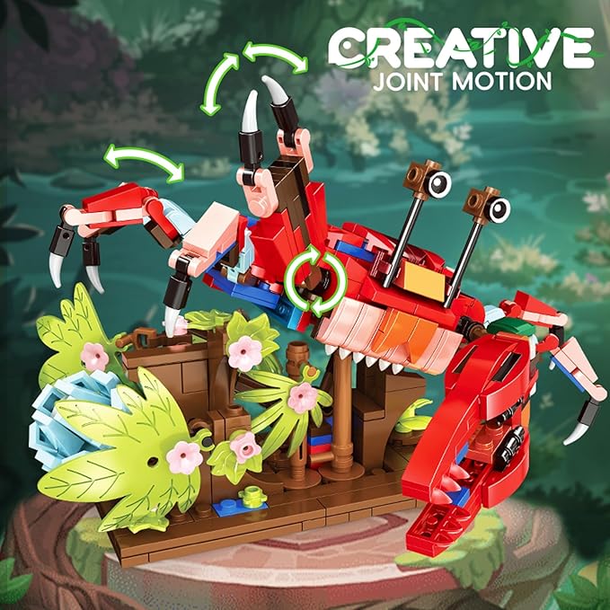 3 in 1 Parrot Building Block Set, Creative Animal Flower Construction Toy for Kids, Transform into Parrot, Chameleon & Crab Figures – Ideal for Home Decor & Creative Gifts