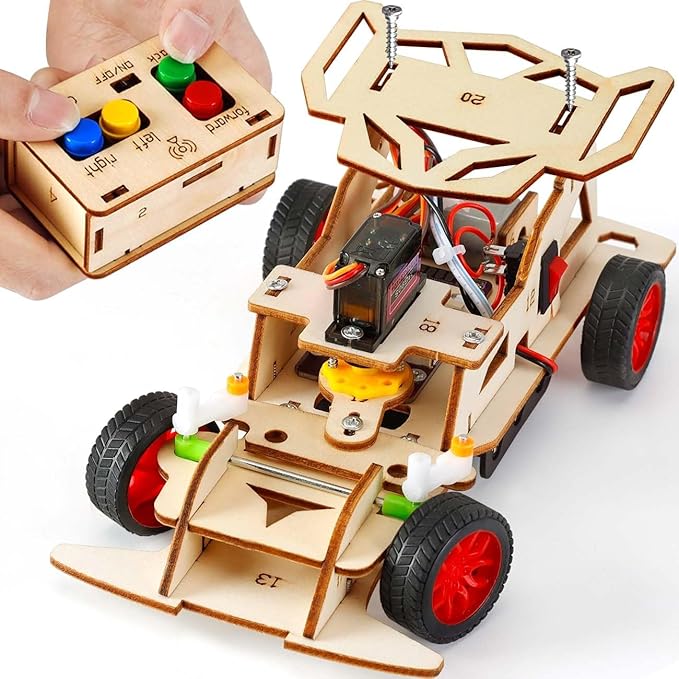 STEM Science Kits for Kids Age 8-12 - Building Remote Control Model Car Kits, 8 9 10 Year Old Teen Boys Gifts - 3D Wooden Puzzles Toys for Ages 8-13 - DIY STEM Crafts Educational Toys