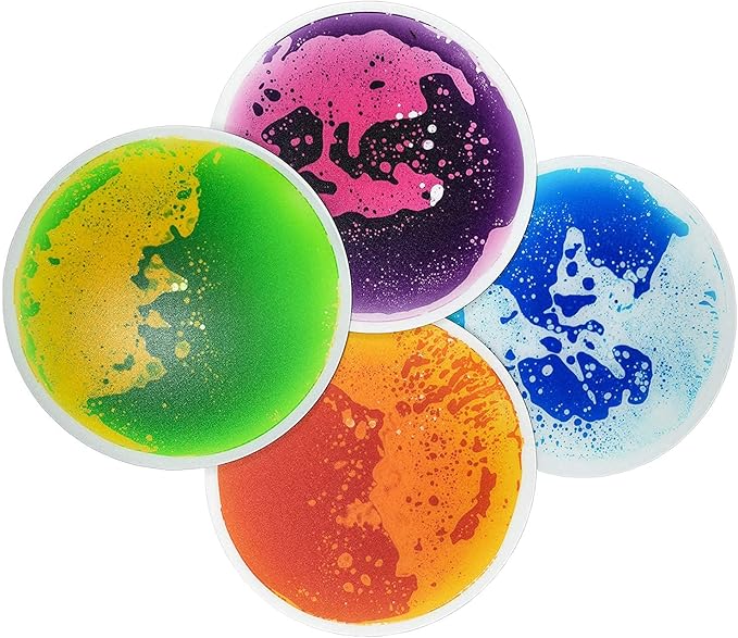 Art3d Liquid Sensory Floor Decorative Tiles,15.8"x15.8" Pie, Colorful, 4 Tiles