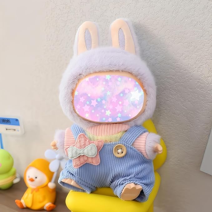 17cm Doll Clothes Outfit Set, 3 Pieces Dress Overalls Set for 6.7inch Doll Suit, Fashion Kawaii Hat & Clothes Accessories for 1st/2nd/3rd Gen Dolls Play & Display