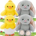 MaoGoLan 4 Pack Bunny Stuffed Animals Chick/Duck Plush for Kids Party Favors, Medium Stuffed Animals Bulk for Birthday Baby Shower Decorations Girls Boys Toddlers