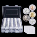 240 Pieces 30mm Coin Capsules Coin Holders for Collectors, with Foam Gasket and Plastic Storage Organizer Box, 5 Sizes (17/20/25/27/30mm) Coin Case for Coin Collection Supplies
