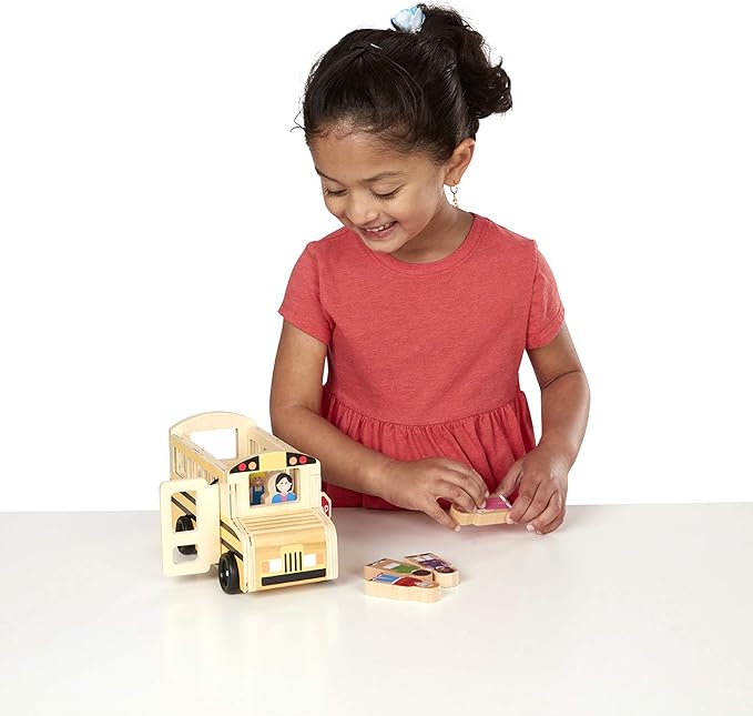 Melissa & Doug School Bus Wooden Play Set with 7 Play Figures