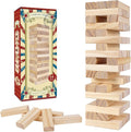 GOTHINK Tumble Tower Game for Kids and Adults, 54pcs Wooden Board Stacking Game for Family Games Night, Classical Wood Blocks Game, Standard Size