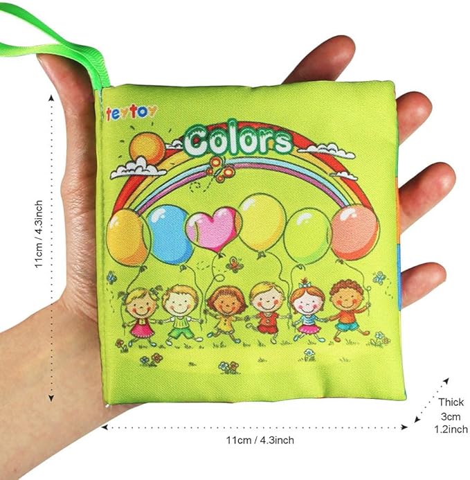 teytoy My First Soft Book, 6 PCS Nontoxic Fabric Baby Cloth Books Early Education Toys Activity Crinkle Cloth Book for Toddler, Infants and Kids Perfect for Baby Shower (New Version)
