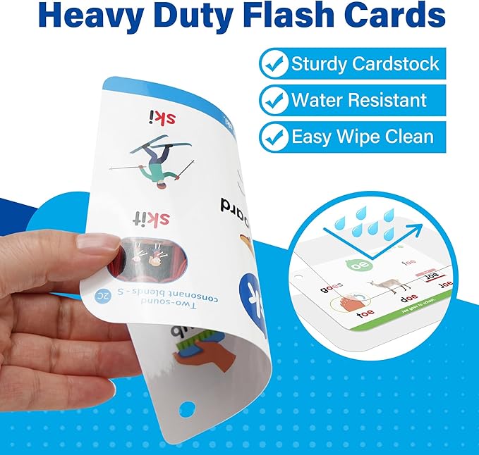 Phonics Flash Cards, 76 Cards 24 Principles, Learn to Read Phonics Games, CVC Digraphs Blends Long Vowel Sounds, Classroom Homeschool Educational Toys for Kindergarten 1st 2nd Grade Kids Ages 4-8