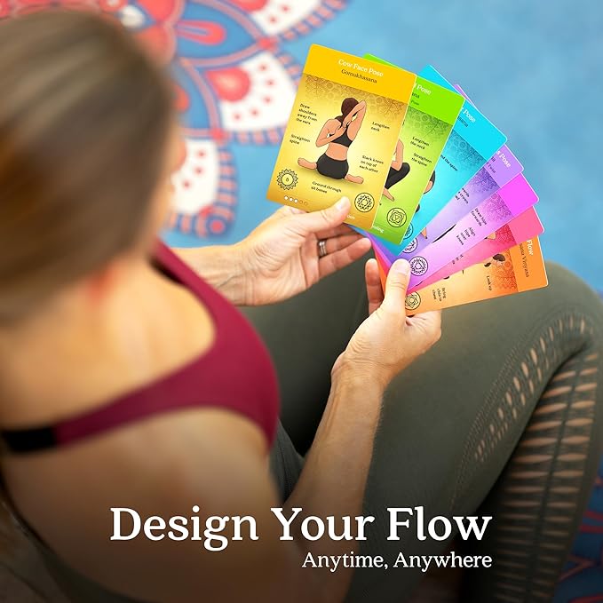Asana Moon Premium Yoga Cards – Deck with Over 120 Yoga Poses – Yoga Sequencing Deck with Yoga Cues and Sanskrit Names for Beginners and Teachers – Unique Yoga Gift for Women or Any Yoga Lover