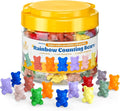 XINHUIDALSQ Rainbow Counting Bears Set of 200, 10 Colors Sorting Teddy Plastic Bears Math Manipulatives for Toddlers, 1 Inch Bear Conters Ages 3+ Kids