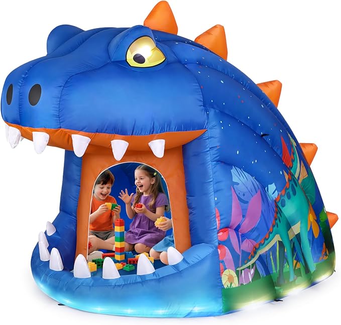 Dinosaur Sensory Tent for Kids, 8.2ft Inflatable Light Up Tent, Sensory Toys Calm Space for Autism