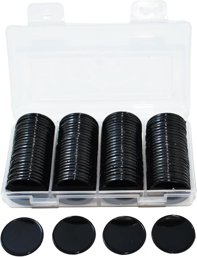 Smartdealspro Set of 100 25MM/1 Inch Opaque Plastic Learning Counting Counters Poker Chips (Black)