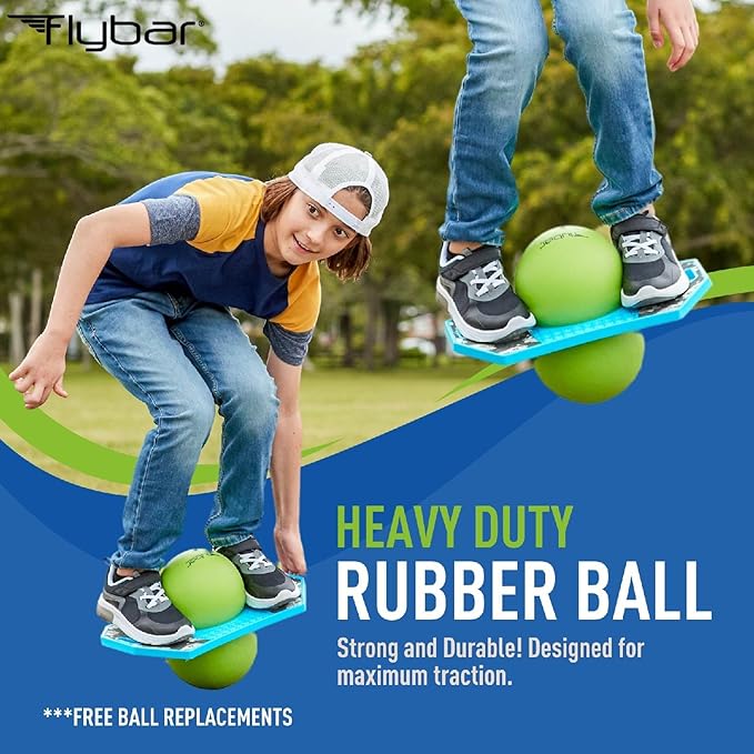 Flybar Pogo Trick Ball for Kids – Balance Bounce Board with Anti-Slip Deck – Pump Included - Indoor & Outdoor Toys for Boys and Girls Fun Way to Reduce Screen Time Supports up to 160 lbs – Ages 6+