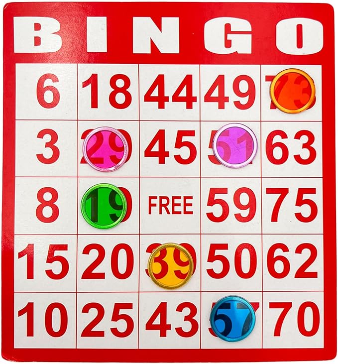 500 Pieces 6 Color Magnetic Transparent Bingo Counting Chips with Metal Edge