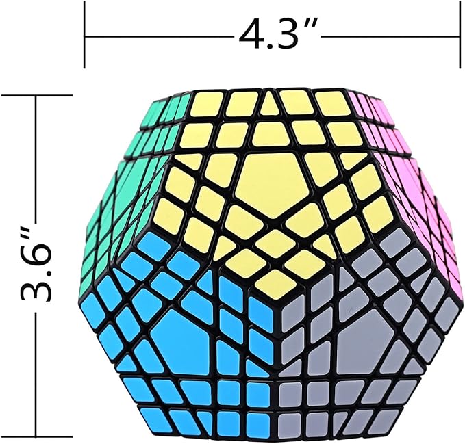 Ganowo Megaminx Speed Cube Gigaminx 5x5 Cubes Brain Teasers Games Magic Twist Puzzle Fidget Toys for Kids Adults Boys Teens