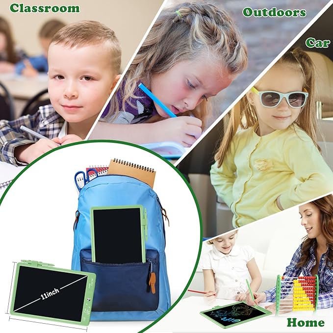LCD Writing Tablet, 11 Inch Colorful Doodle Board Drawing Tablet, Kids Games Toys Drawing Pad, Toddler Learning Toys Christmas Birthday Gifts for 3 4 5 6 7 8 Years Old Girls Boys (Green)