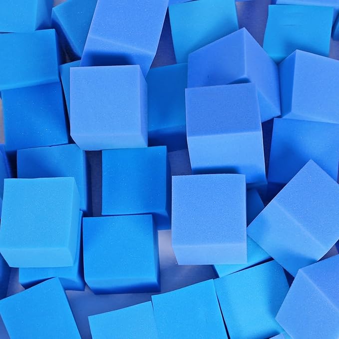 TRENDBOX 48 PCS 5" x 5" x 5" Foam Pit Blocks Sponge Cubes Foam Pit Cubes Sponge Blocks for Amusement Park, Gymnastics, Freerunning and Parkour Courses - Dark Blue (New)