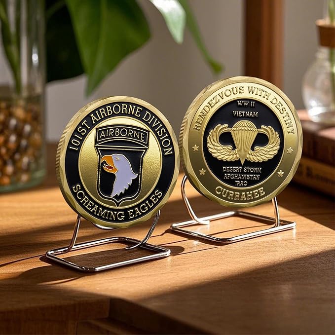 101st Airborne Division Military Challenge Coin – Eagle Crest Army Collectible – US Army Veteran Gift, Commemorative Coin for Men and Military Fans