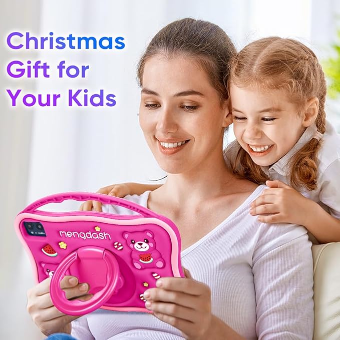 Kids Tablet, 10.1 inch Tablet for Kids 3-10, Educational Learning Toddler Tablet Android 14, 8GB RAM+64GB ROM Storage, 5G WiFi, Baby Girl boy Gift (Red)