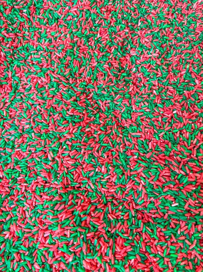 Sensory Bin Filler for Sensory Table - Colored Rice for Sensory Play (Christmas RG)