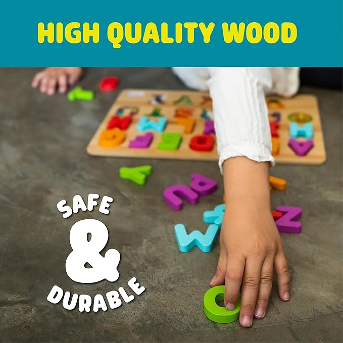 Chuckle & Roar Wooden Puzzle ABC and 123 Theme 2 Pack