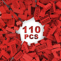 Classic Building Bricks 2x4, Compatible with Lego Parts and Pieces 3001, 110 Piece Bulk Building Block, Creative Building Block for Age 6+ Boys Girls and Bulk Enthusiast (Red)