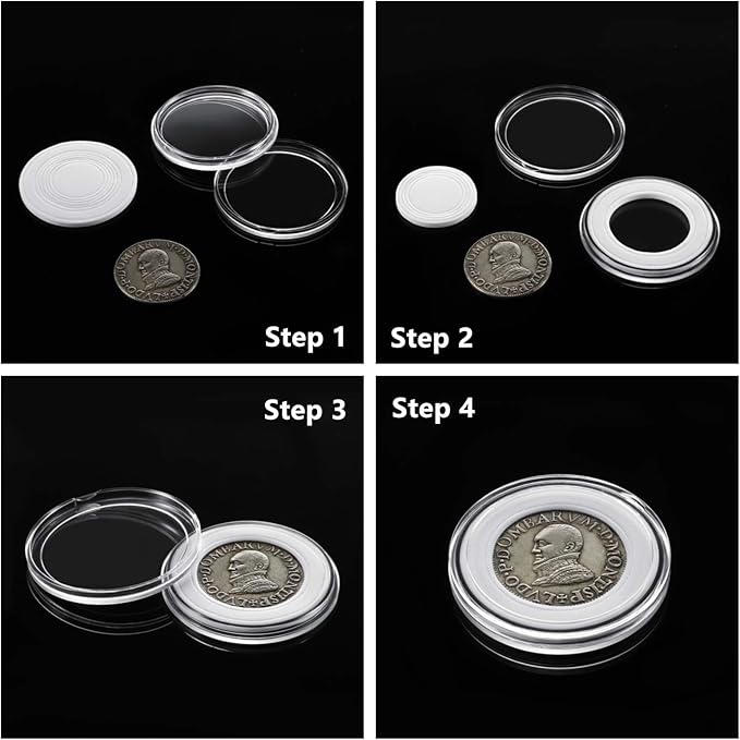 MUDOR 108 Pieces Silver Dollar Coin Holder,Storage Case with Lock for Collectors, 41mm Coin Collection Supplies,10 Size Gasket fits Cent,Nickel,Quarter, Morgan,Silver Eagle