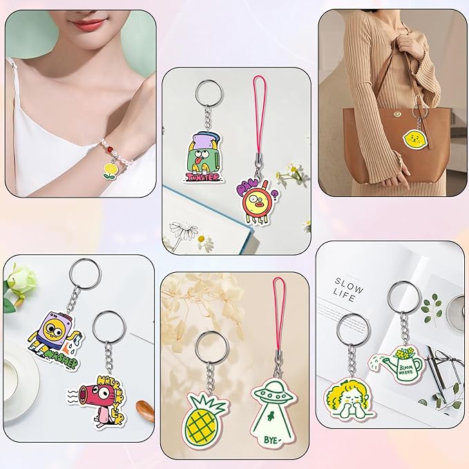 Heat Shrink Plastic Sheets Keychain Kit, 188Pcs Shrinky Dink Sheets Shrinky Dink Paper Shrink Art Kits for Kids Including 20Pcs Shrink Paper Sheets, Hole Punch, Pencils, Keychains for Crafts