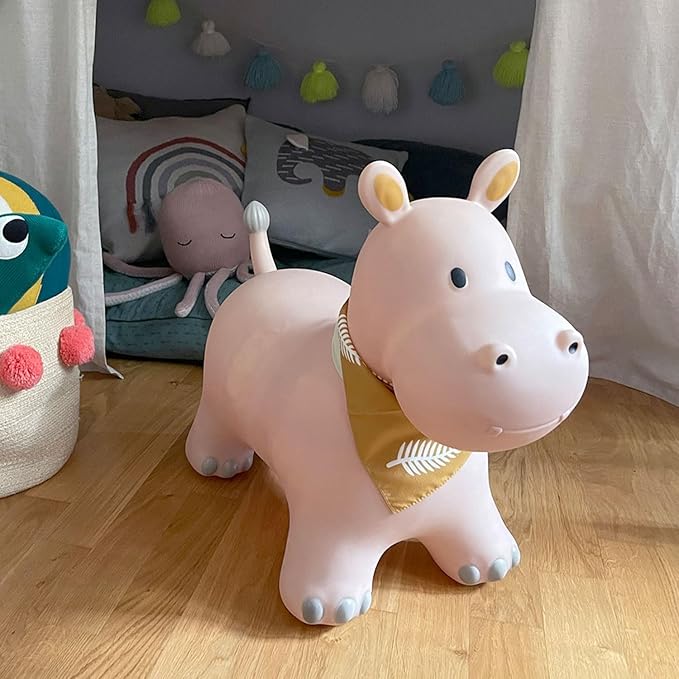 Kindsgut Bouncy Animal Hopper Hippo for Children, Designed in Germany, Playful and Modern Colors, air Pump Included, Indoors and Outdoors