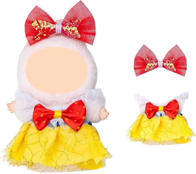 4 Pack—17cm Doll Clothes,Premium Cute Outfit with Accessories,Doll Princess Skirt,Boys and Girls Stylish Adorable Dolls Fashion Clothes Set Accessories(No Dolls and Shoes) (Set G)