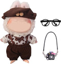 17cm Doll Clothes Set, Cute Boy Outfits and Glasses, 6 PCS Cute Hat & Overalls Set Stylish Outfits Exquisite Accessories