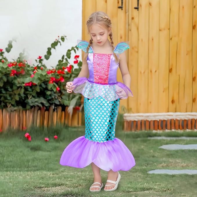 Meland Princess Dress Up - Dress Up Clothes for Girls with Toys,Christmas Birthday Gift for Toddler Girls 3,4,5,6,7,8 Years
