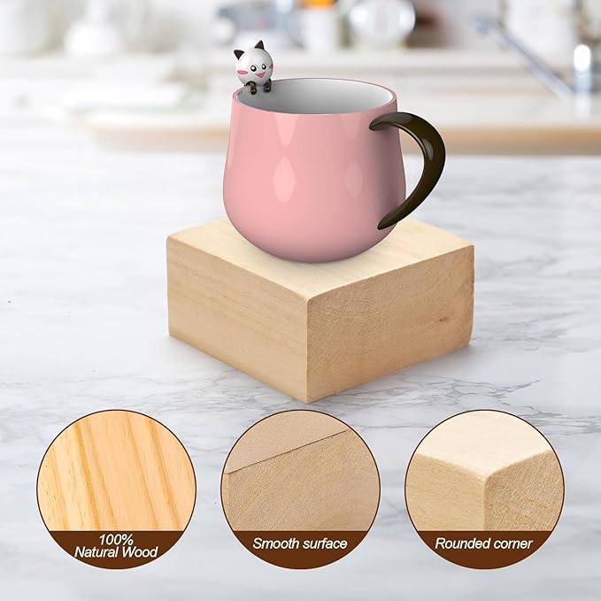 4 Pcs Basswood Carving Blocks, 4 x 4 x 2 inch Whittling Bass Wood Blocks Kit, Carving Soft Wooden Block for Beginners and Professional Artists DIY Wood Carving Crafts