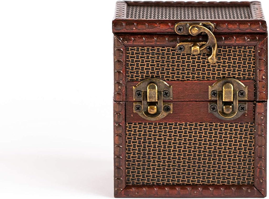 Elven Vault (Chainmail) Wooden Deck & Counter Box with Protector Storage for TCG, MTG Magic, FaB, YGO, EDH, Commander, Box, Dice