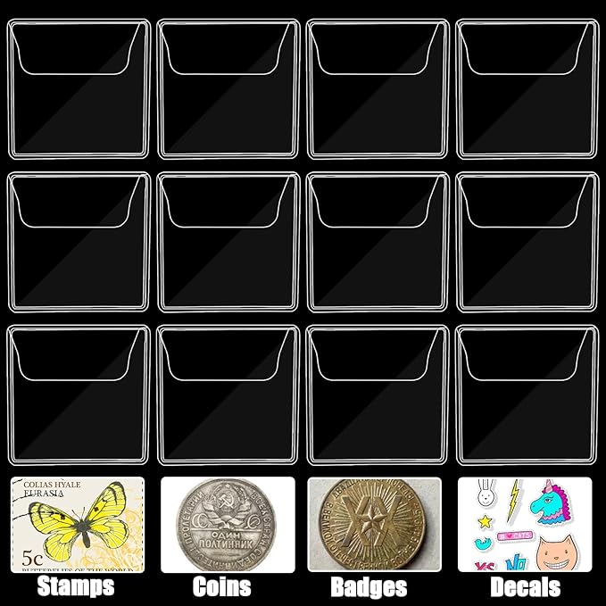 Ysglory 150Pcs Single Pocket Coin Flips Clear Coin Collector Protectors Individual Plastic Sleeves Holders Small Coin Pouch for Jewelry Storage Currency Collectors (2.2 x 2.2 Inch) (Rectangular)