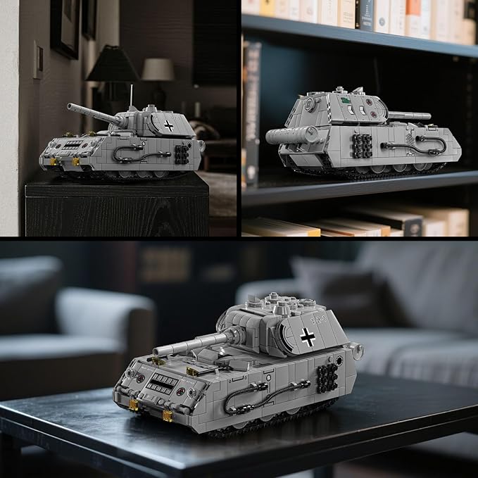 Panzer VIII Maus Building Set for Adults-Compatible with Lego Military Tank, Collectible Army Model, Gift Ideal for Military Enthusiasts (802 PCS)