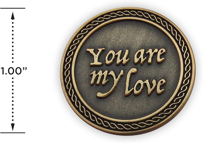 Romantic Love Expression Antique Gold Plated Pocket Coin for Date Night, You are My Love, All I Want is You, Love Gift for Men & Women, from Him or Her