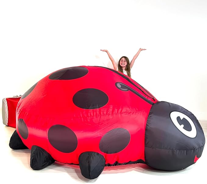 The Original Patented AirFort - Build A Fort in 30 Seconds, Inflatable Fort for Kids, Play Tent for 3-14 Years, A Playhouse Where Imagination Runs Wild, Fan not Included (Ladybug)