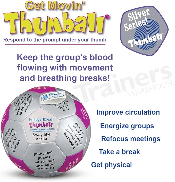 Trainers Warehouse 6" Thumball Collection, 32 Prompts for Conversation, Team Building, Relationship and Training