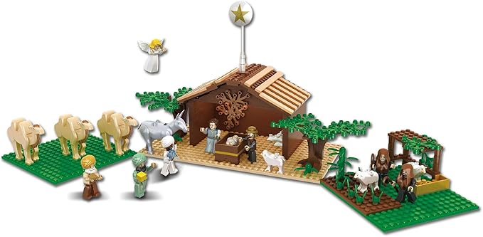 Ultimate Play Set - Large Indoor Nativity Scene, 15 Characters, Trees - Buildable Christian Sets for Kids, Perfect Stocking Stuffer, Gift for Christmas