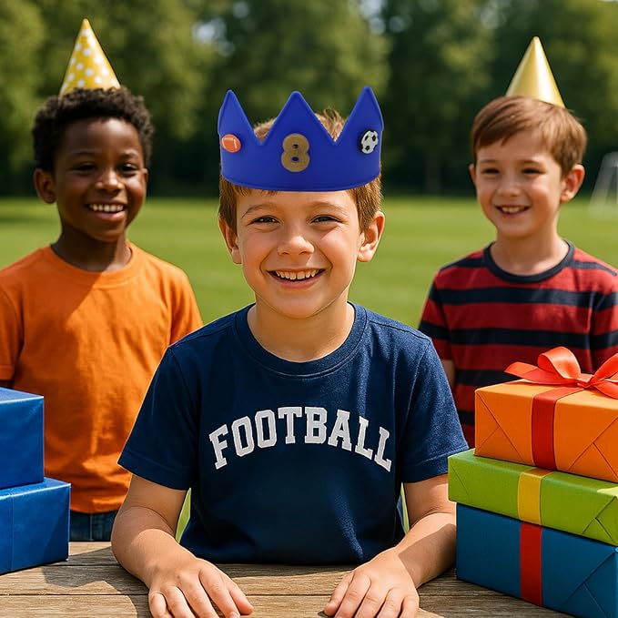 Birthday Crown for Kids Classroom – Adjustable Soft Silicone Princess Crown, Ages 2–10+, BPA Free, Dishwasher Safe