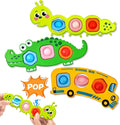 Christmas Stocking Stuffer 3PC Fidget Popper Sensory Toys for Toddlers, Party Favor Goodie Bags Airplane Travel Activities Pop it Fidget Toys Autism Gifts for 12+ Month Babies 1 2 3 Year Old