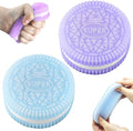 Sticky Cookie Squishies Fidget Toys Adults, Squeeze Toys for Autism, Stress Balls for Adults Fidgets Birthday Gifts(2 Pack Green Purple)