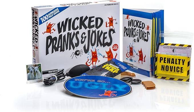 Marvin's Magic - Prank Kit - Wicked Jokes - Assorted Collection of Fun Pranks for Kids - with Original Selfie Phone Squirter and More - Toys, Gifts for Kids - Suitable for Age 8, 9, 10+