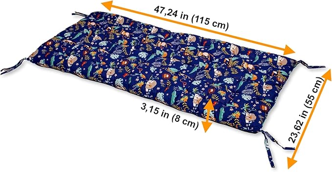 Small Jungle Beaded Fiber Pillow for Climbing Arch, Premium Quality Cotton Cushion for Montessori Rocker, Handmade, Machine Wash Friendly, 57x26.8 inches, Unisex