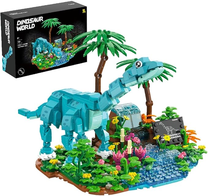 Dinosaur World Brachiosaurus Building Set- Compatible with Lego Sets for Boys 8-14, Jurassic Volcano Era Building, Birthday Gift Set for Boys & Girl (559 Pcs)