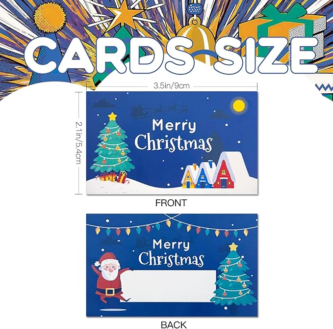 50 PCS Scratch Off Cards, DIY Custom Christmas Scratch Off Stickers, Your Own Game Tickets for Prizes Gift Scratch Cards for Small Business Holiday Birthday Party Favors Games Supplies (Blue)