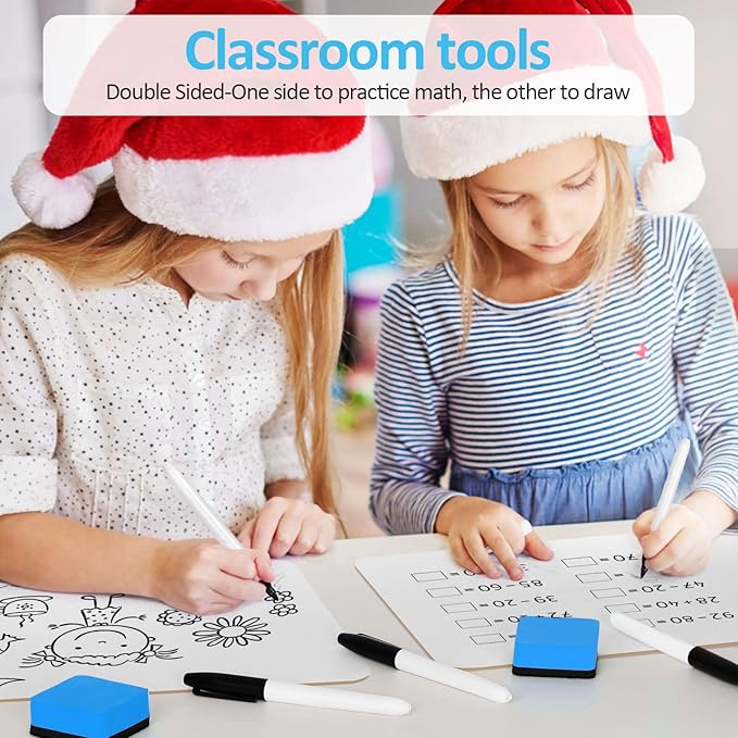Dry Erase LapBoards, PANDRI 36 Pack Double Sided 12.5 x 9 Inch Dry Erase Boards with 36 Erasers and 36 Markers, Whiteboards for Kids Students Classroom Teacher Supplies