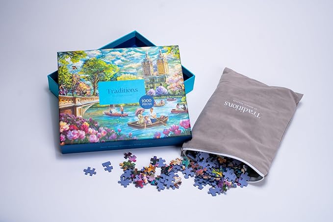 Bow Bridge Boating | Traditions by Mosaic Puzzles - 1000 Piece Puzzle