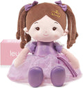 LeyaDoll Soft Baby Doll Toys (16''), My First Baby Rag Doll for 1 Year-Old Girl Birthday Gift, Christmas Plush Toys Gift for Toddler Kids Infants-Daydream-Princess-Coral-Violet