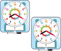 2 Pack Magnetic Writable Dry Erase Teaching Clock with Pen, Large 12" Teaching Demonstration Clock for Kids Learning Time with Cute Style for Home School Classroom Supplies(12" x 11")