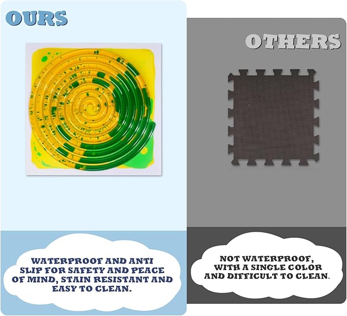 Sensory Floor Tiles for Kids： Liquid Lava Tiles, Interactive Liquid Sensory Tiles for Play and Development 11.8 x 11.8 inches 1 Piece for Floor Sensory Tiles Kids 3-12 Years Old use